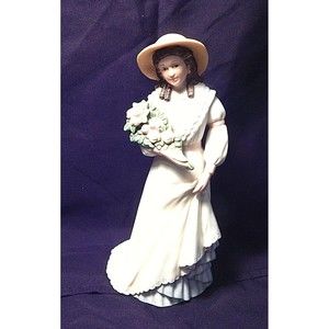 Homco Charlotte Rose Porcelain Lady With Flowers Figurine